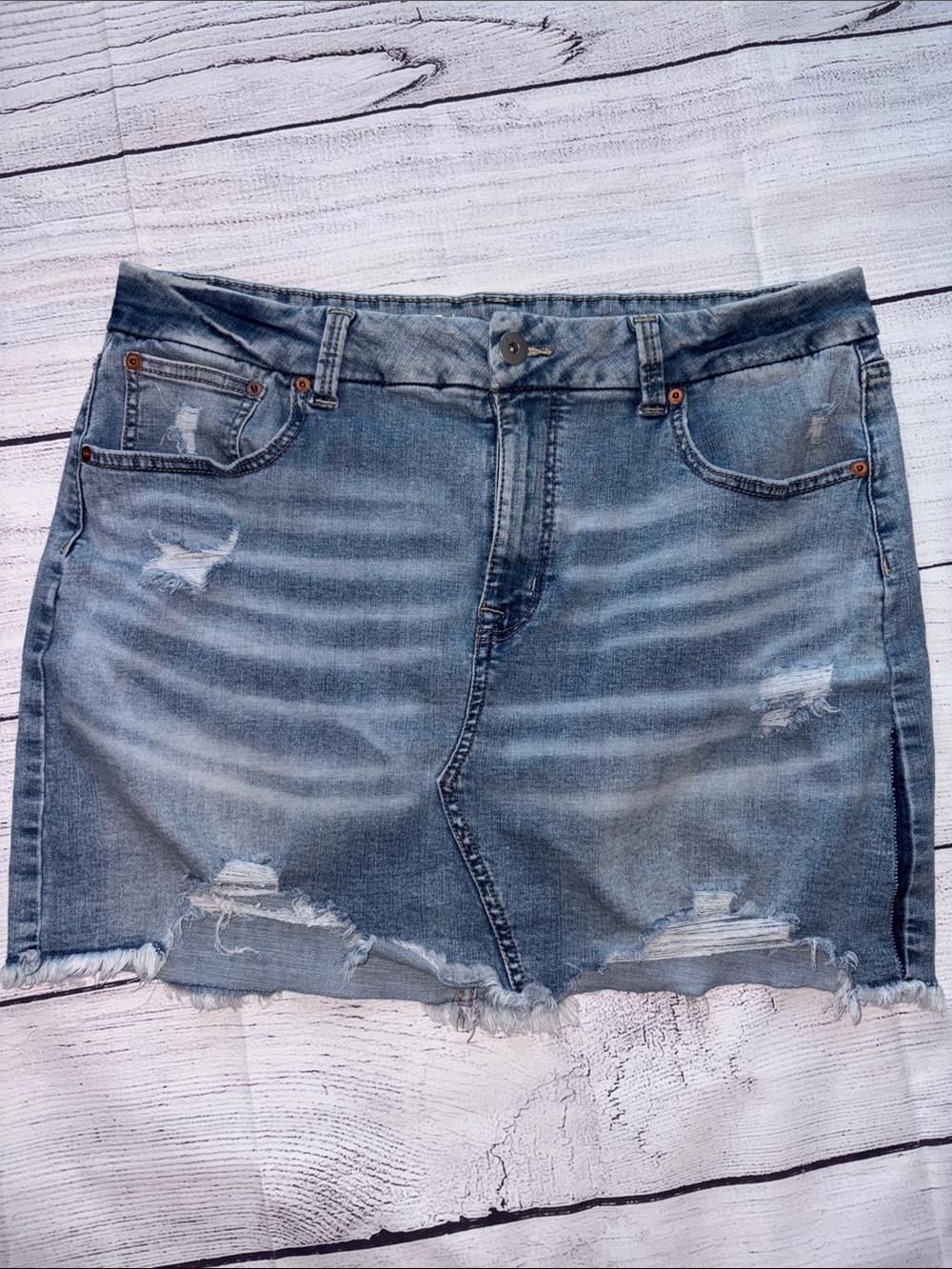No Boundaries Mini Denim Skirt Size 19 - Light Wash
